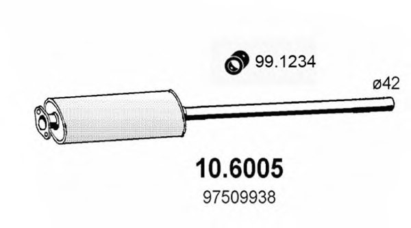 ASSO 10.6005 Middle Silencer